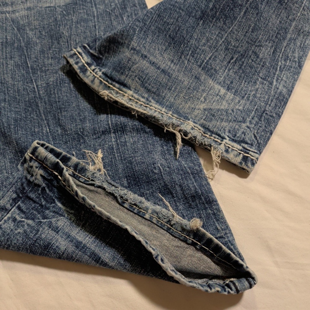 ROCK REVIVAL Earlin Boot Jeans Mens Size 36 Distressed Blue Y2K Western Waist Me - Picture 5 of 10